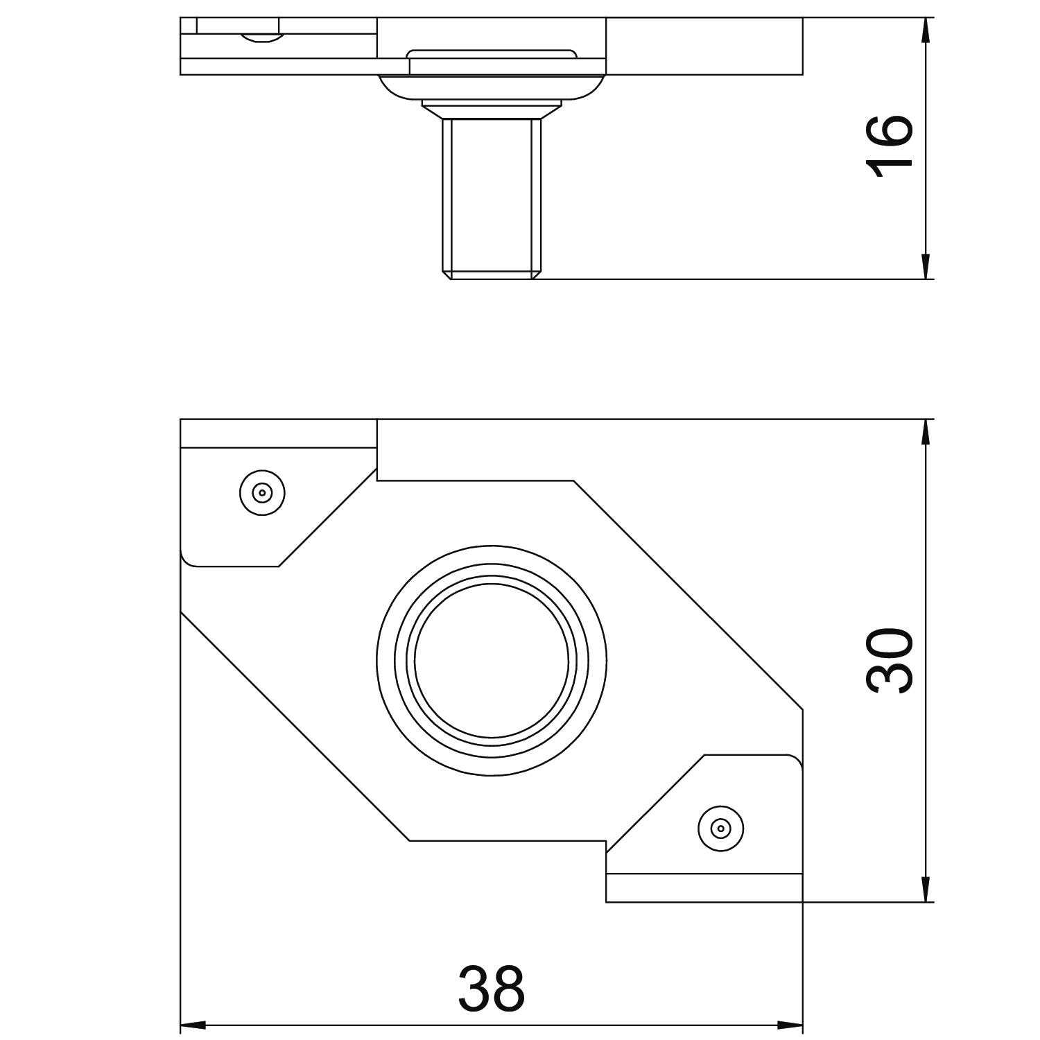 Ceiling profile clamp with threaded bolt M6x9mm Aço Lamela de zinco zinco – Imagem 2 de 2