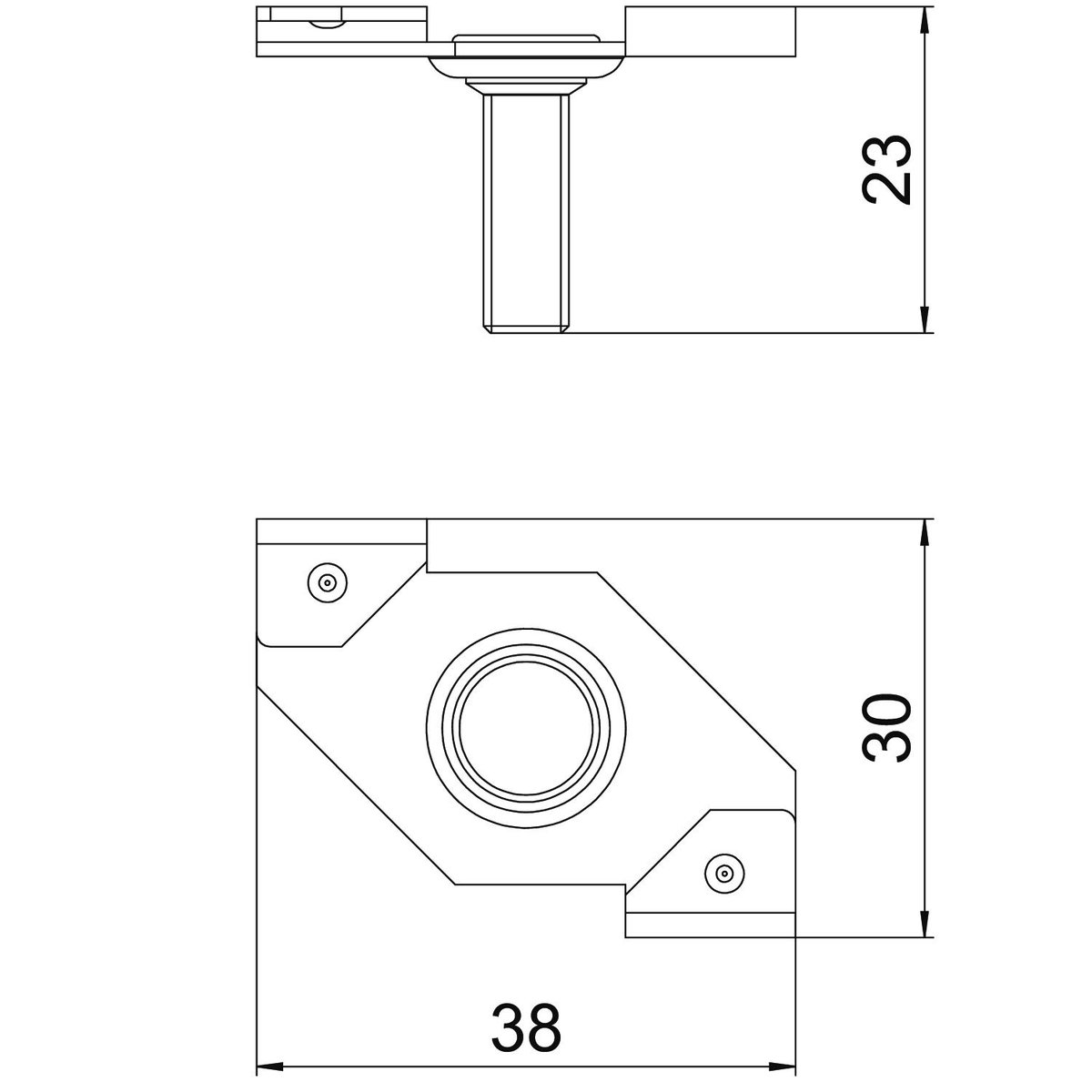 Ceiling profile clamp with threaded bolt M6x16mm Aço Lamela de zinco zinco – Imagem 2 de 2