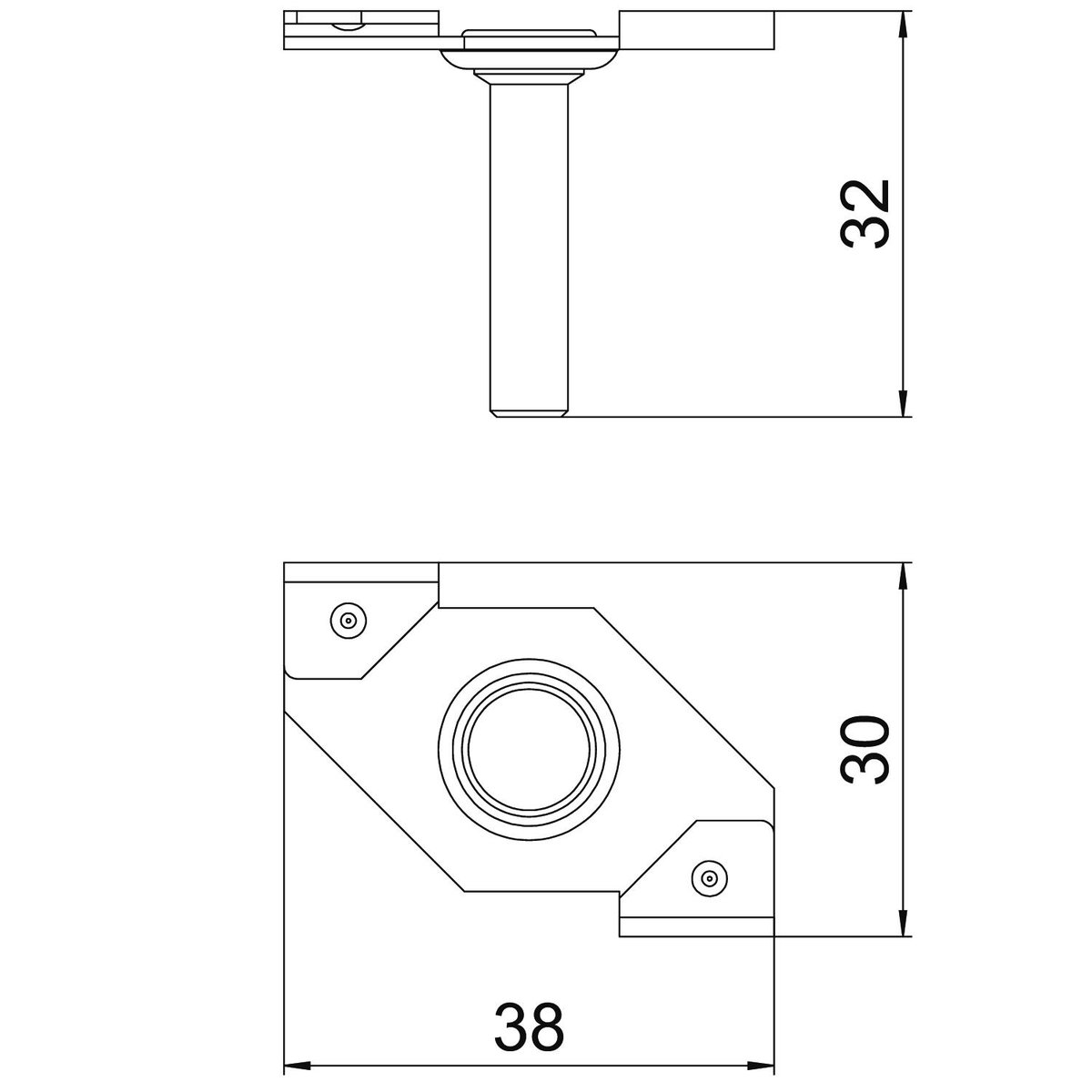 Ceiling profile clamp with threaded bolt M6x25mm Aço Lamela de zinco zinco – Imagem 2 de 2