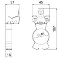 Clip de suspensão com admissão de tubo 36-40mm 7-13mm Aço Lamela de zinco zinco