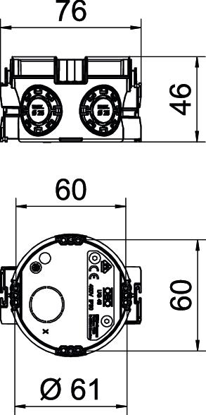 Caixa de aparelhagem UP Caixa a granel, 350 unidades Ø60mm, H46mm – Imagem 2 de 2