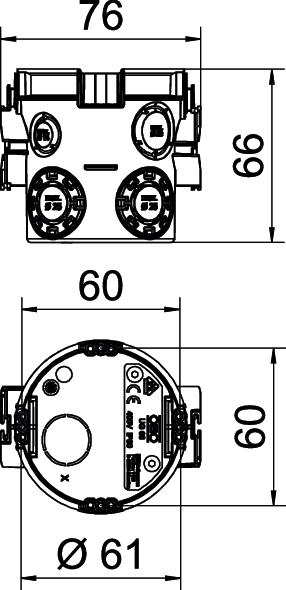 Caixa de aparelhagem UP Caixa a granel, 250 unidades Ø60mm, H66mm – Imagem 2 de 2