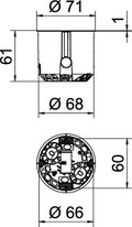 Caixa de aparelhagem HW Caixa a granel, 250 unidades Ø68mm, H61mm