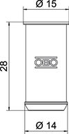 União de ligação HW para caixa de paredes ocas Ø14,5x28mm Polipropileno cor-de-laranja
