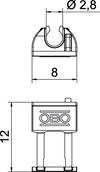 Elemento de fixação HW para placas finas 15x8x5 Polipropileno cor-de-laranja