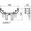 Universal fixing element for junction box on cable tray 165x163x49 Polipropileno, reforçado a fibra de vidro cinzento claro RAL 7035