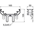 Universal fixing element for junction box on cable tray 165x163x49 Polipropileno, reforçado a fibra de vidro cinzento claro RAL 7035