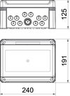 Quadro de distribuição para máx. 9 módulos 240x191x125 Poliestireno cinzento claro RAL 7035