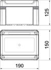 Quadro de distribuição para máx. 3 módulos 150x190x125 Policarbonato cinzento claro RAL 7035
