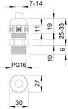 Bucim PG16 Poliamida branco puro RAL 9010