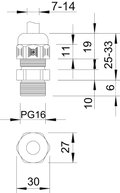 Bucim PG16 Poliamida branco puro RAL 9010
