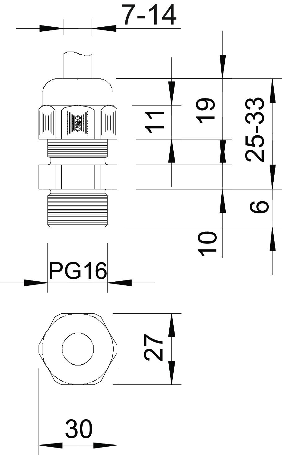 Bucim PG16 Poliamida branco puro RAL 9010 – Imagem 2 de 2