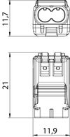 Ligador universal para 2 condutores multifilares 0,2-2,5mm² Policarbonato transparente