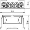 Ligador rápido terminal sem parafusos 5x2,5mm² Poliamida cinzento claro RAL 7035