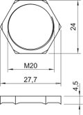 Porca dentada M20x1,5 Latão niquelado