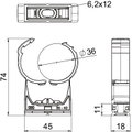 ProQuick clip 35-40,1mm Poliamida cinzento claro RAL 7035