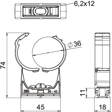 ProQuick clip 35-40,1mm Poliamida cinzento claro RAL 7035 – Imagem 2 de 2