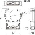 ProQuick clip 39,3-44,5mm Poliamida cinzento claro RAL 7035