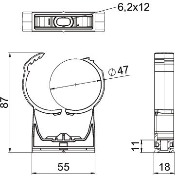 ProQuick clip 44-50mm Poliamida cinzento claro RAL 7035 – Imagem 2 de 2