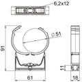 ProQuick clip 48-55mm Poliamida cinzento claro RAL 7035