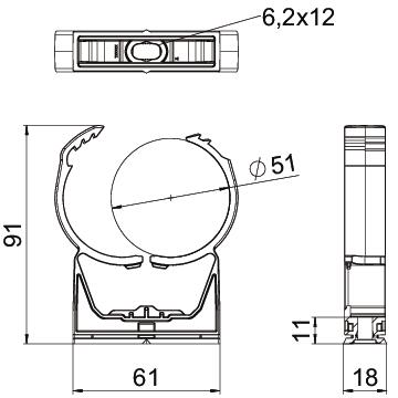 ProQuick clip 48-55mm Poliamida cinzento claro RAL 7035 – Imagem 2 de 2