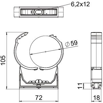 ProQuick clip 58,5-65mm Poliamida cinzento claro RAL 7035 – Imagem 2 de 2