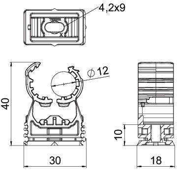 ProQuick clip 11,5-15mm Poliamida cinzento claro RAL 7035 – Imagem 2 de 2