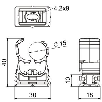 ProQuick clip 14-16,5mm Poliamida branco de sinalização RAL 9003 – Imagem 2 de 2