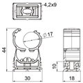 ProQuick clip 16-20mm Poliamida branco de sinalização RAL 9003