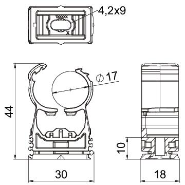 ProQuick clip 16-20mm Poliamida branco de sinalização RAL 9003 – Imagem 2 de 2