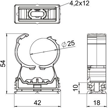 ProQuick clip 24-28mm Poliamida cinzento claro RAL 7035 – Imagem 2 de 2