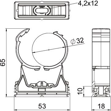 ProQuick clip 31,2-35,8mm Poliamida cinzento claro RAL 7035 – Imagem 2 de 2