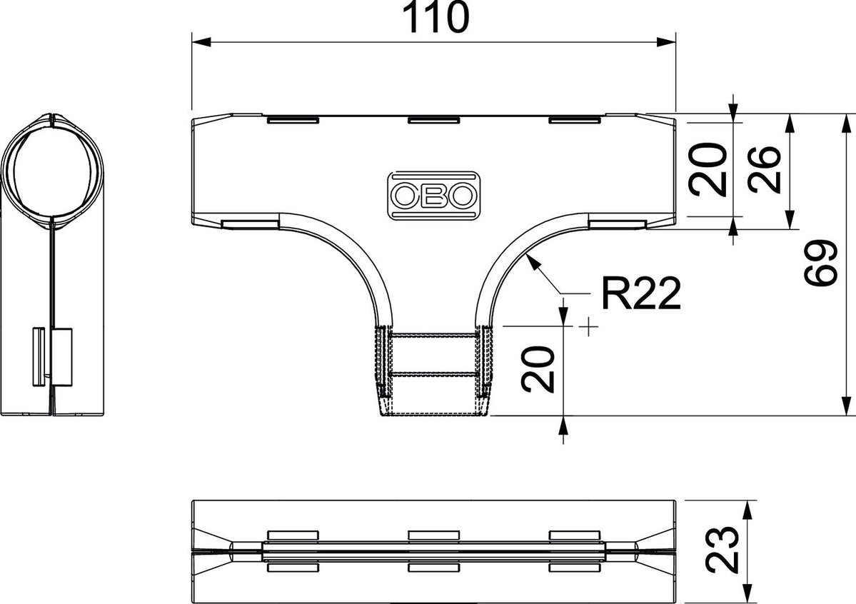 Derivação em T Quick-Pipe M20 Polipropileno branco puro RAL 9010 – Imagem 2 de 2
