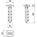 Push-fit plug for pressing in 34,2x14,2x12,2 Poliamida