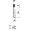 Push-fit plug with M6 thread 39,0x10,0x10,0 Poliamida