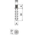 Push-fit plug with M6 thread 39,0x10,0x10,0 Poliamida