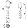 Push-fit plug for cable tie 35,5x10,0x10,0 Poliamida