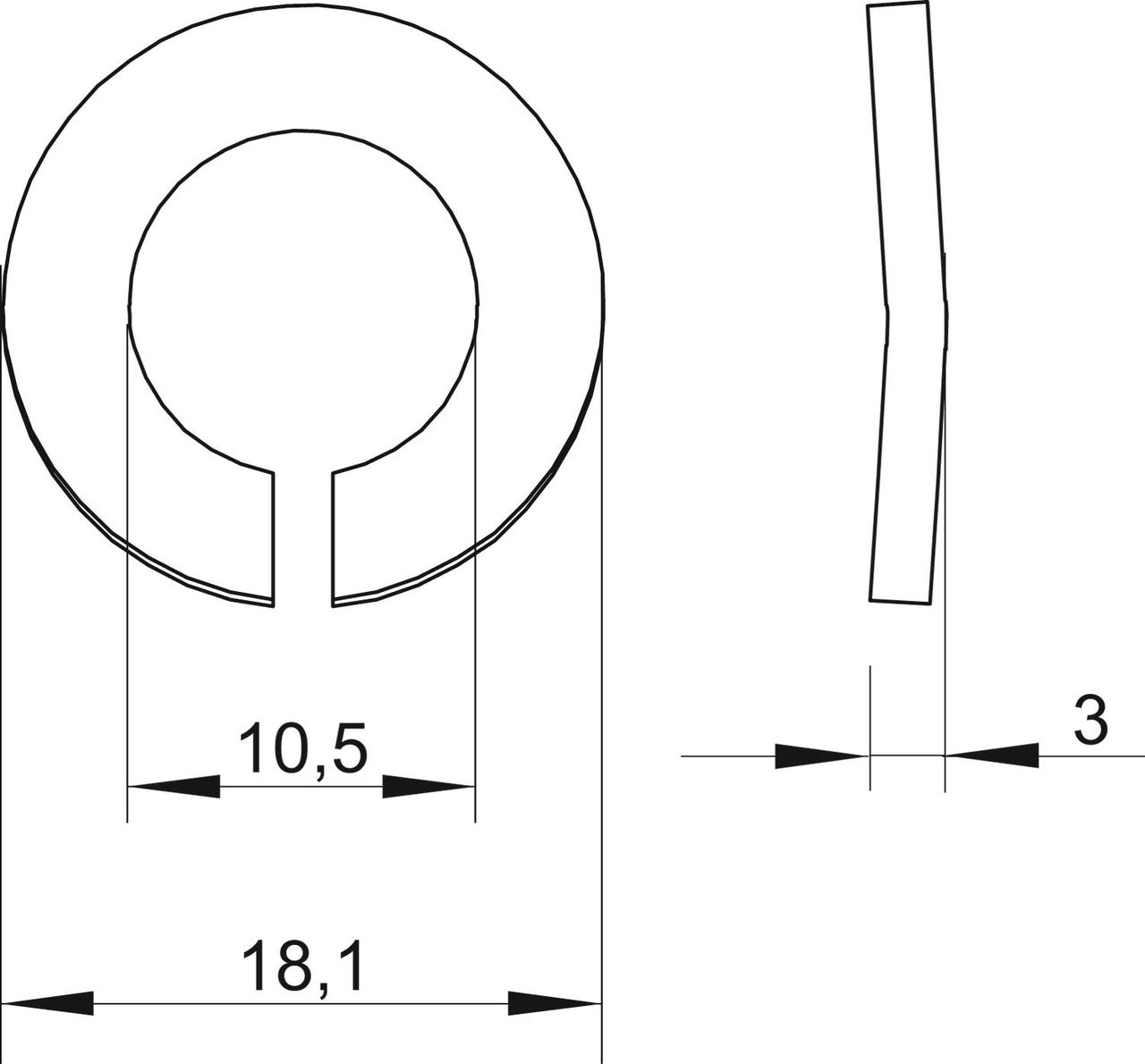 Anilha de mola M10 Aço inoxidável, livre de ferrugem brilhante, pós-tratamento – Imagem 2 de 2