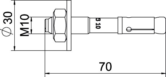 Wedge anchor BZ3 with large washer M10x70 Aço eletrogalvanizado zinco – Imagem 2 de 2