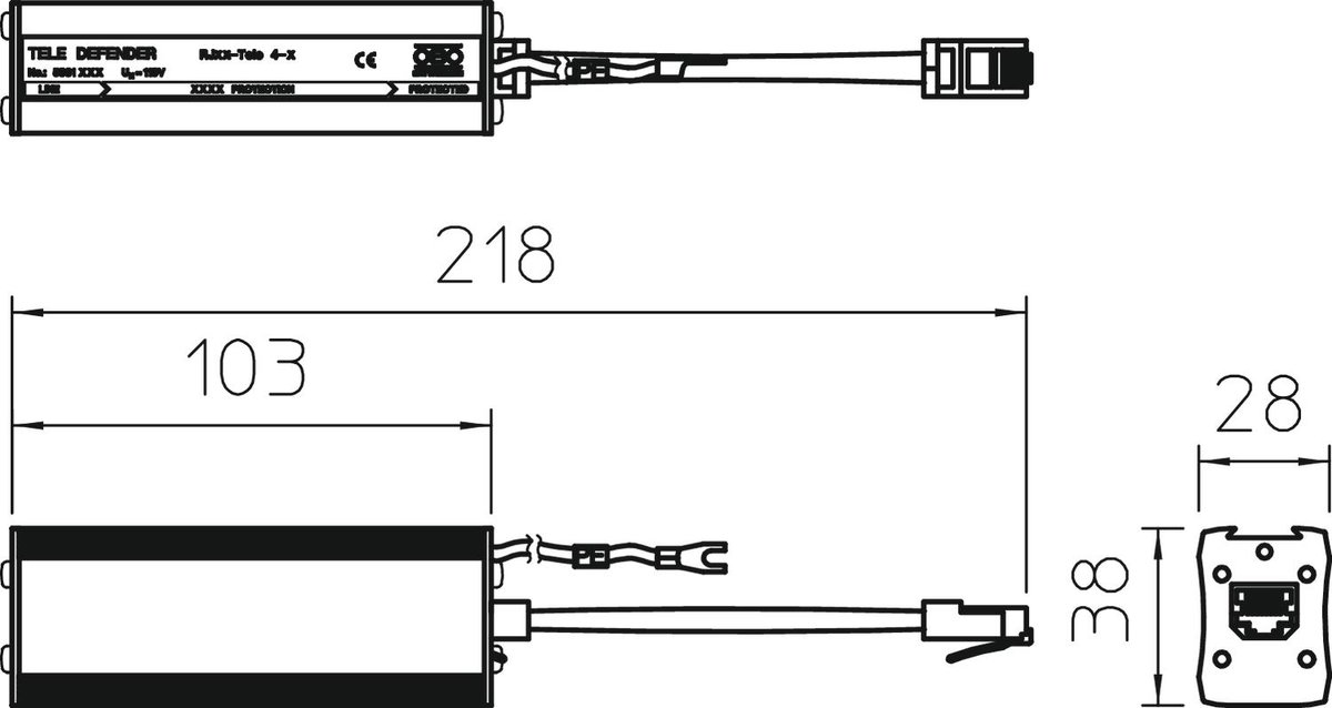 Descarregador combinado para telefones analógicos 170V – Imagem 2 de 3