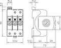 Descarregador sobretensões V20 2 polos com NPE + sinal remoto 150V