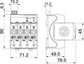 Descarregador sobretensões V20 4 polos sem corrente fuga + FS 280V