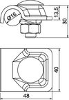 Quick connector RD 16 48x40mm Aço inoxidável, livre de ferrugem aço inoxidável