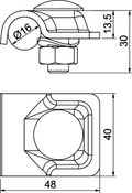 Quick connector RD 16 48x40mm Aço inoxidável, livre de ferrugem aço inoxidável