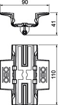 Adapter truss profile for universal base Acrilonitrila/estireno/éster acrílico preto