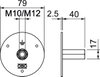 Ponto fixo de terra com rosca dupla M10/M12 Aço inoxidável A4 1.4404