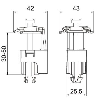 Grampo universal para sistemas plano/inclinado 41x42x79 Aço inoxidável, livre de ferrugem polido aço inoxidável – Imagem 2 de 6