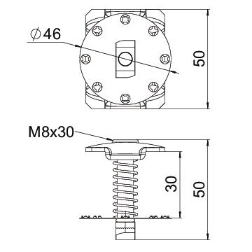 Terminal intermédio com mola para sistemas fotovoltaicos 50x40x53 Aço inoxidável, livre de ferrugem A2 1.4301 aço inoxidável – Imagem 2 de 2