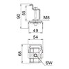 Terminal final para sistema em espaço aberto 85x70x54 Aço inoxidável, livre de ferrugem A2 1.4301 aço inoxidável