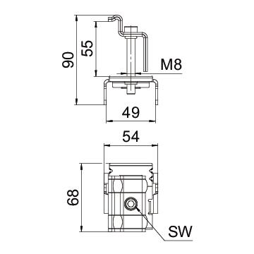 Terminal final para sistema em espaço aberto 85x70x54 Aço inoxidável, livre de ferrugem A2 1.4301 aço inoxidável – Imagem 2 de 2